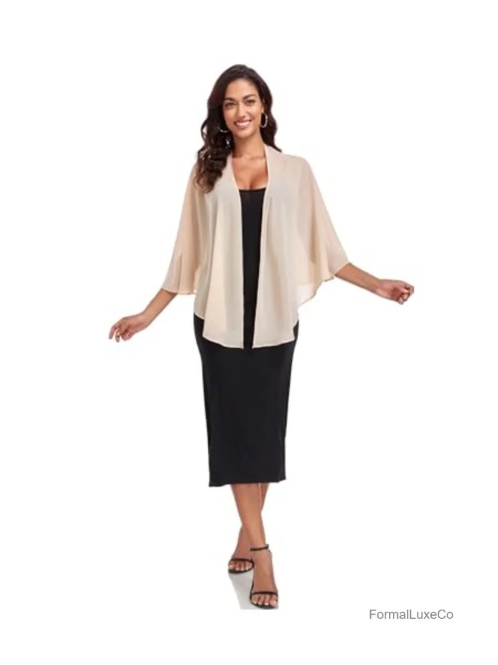 Chiffon Shawl Wrap for Women Evening Dress Soft Capelet Bridal Cover Up